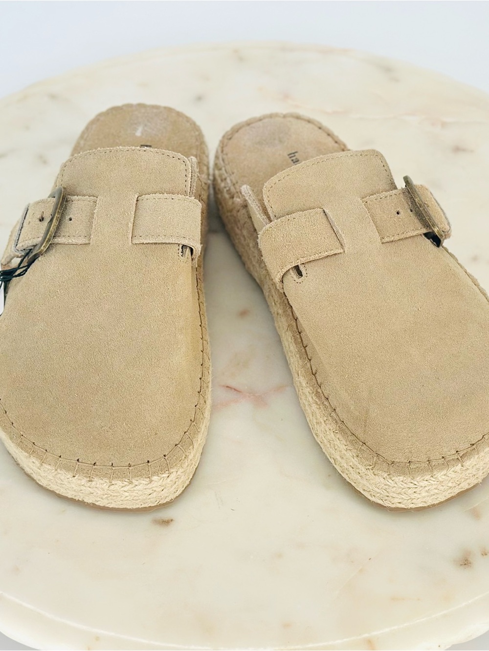 Haute Hippie Tan Suede Espadrille Slip-On Loafers